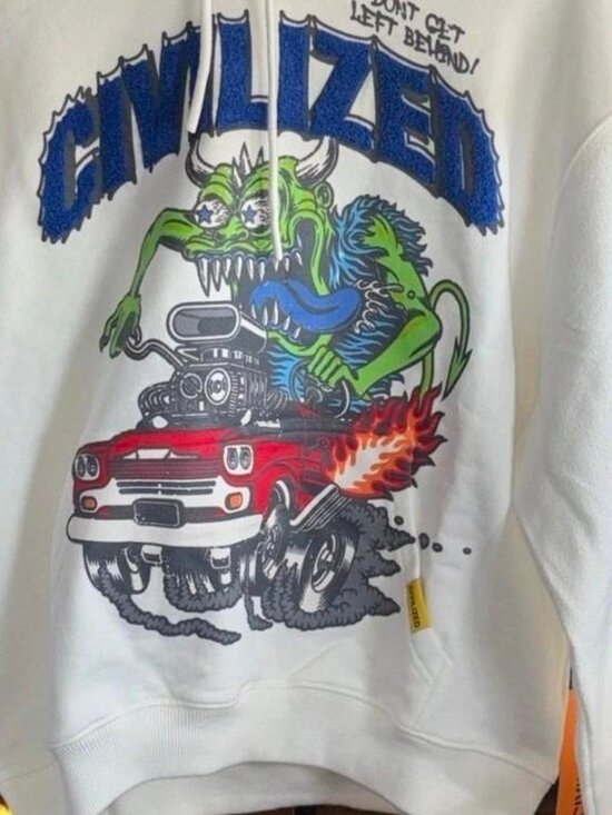 Tops - Civilized Don’t Get Left Behind White Hoodie Size XL NWT